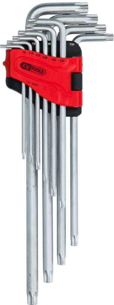 Produktbild KS Tools Winkelstiftschlüsselsatz Torx mit Bohrung XL 10 Teile