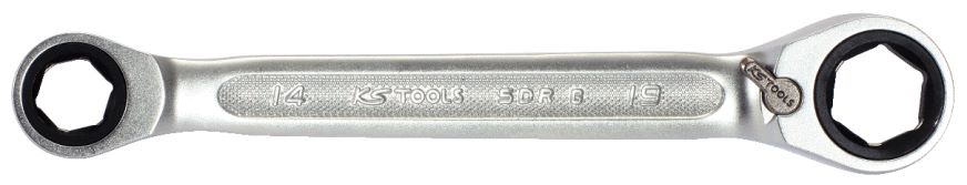 Produktbild KS Tools Umschalt-Doppel-Ratschenringschlüssel SW 14 x 19 mm mit Einsatz-Haltefeder