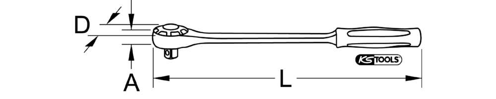 Produktbild KS Tools 3/4 Zoll Umschaltknarre 72 Zahn Gesamtlänge 500 mm bild 3