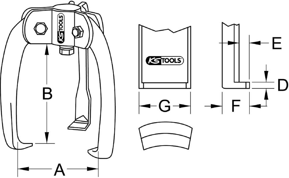 Produktbild KS Tools Universal Abzieher 3 armig mit Gleithammer Spannweite A 10 bis 60m bild 6
