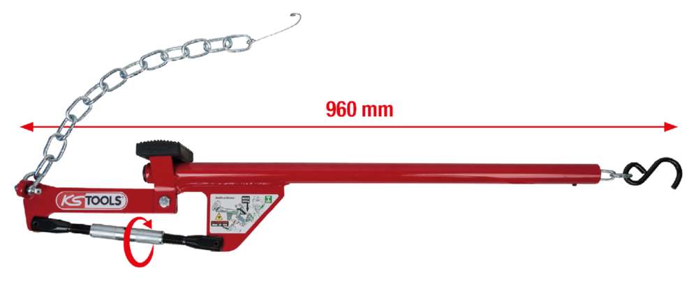 Produktbild KS Tools Universal Achshebel mit Kette Gesamtlänge 960 mm