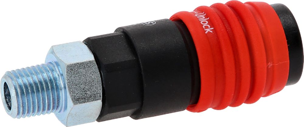 Produktbild KS Tools Universal Druckluft Sicherheitskupplung mit 1/4 Zoll AG 80 mm