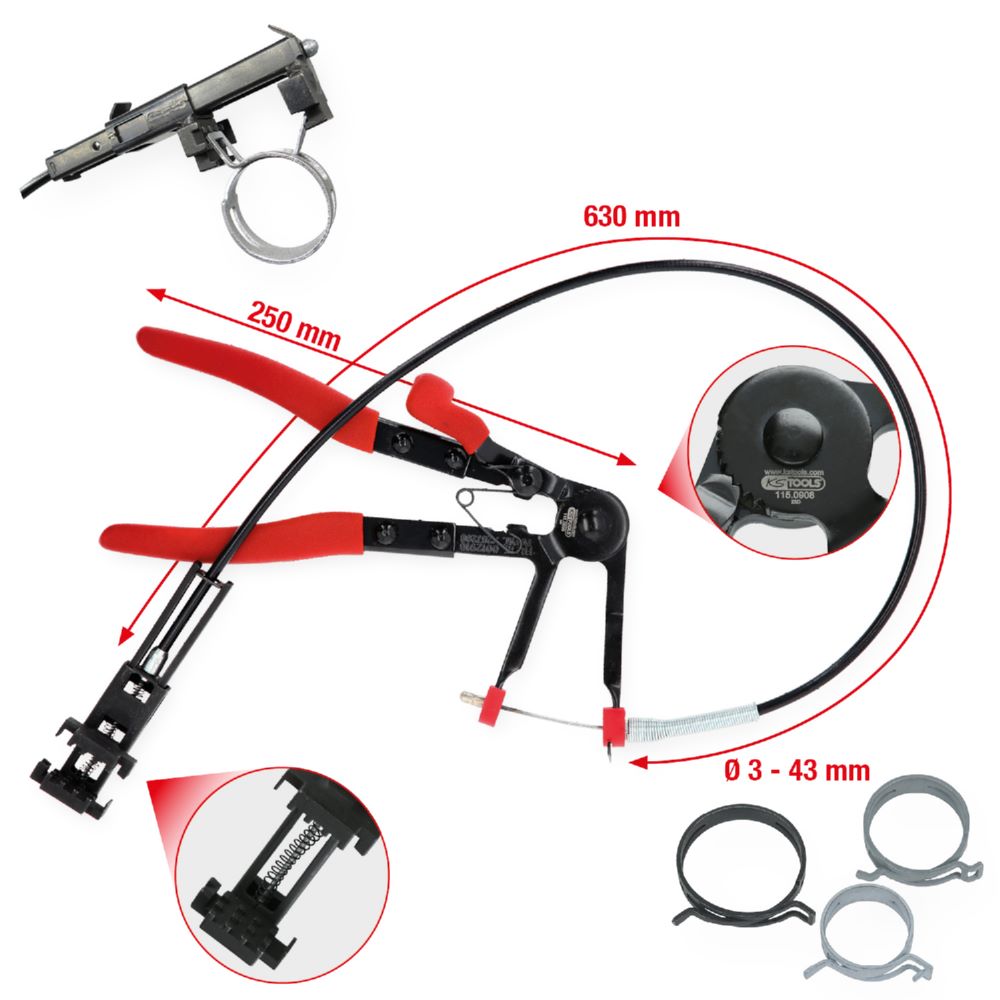 Produktbild KS Tools Universal Schlauchschellenzange mit Bowdenzug 630 mm bild 2