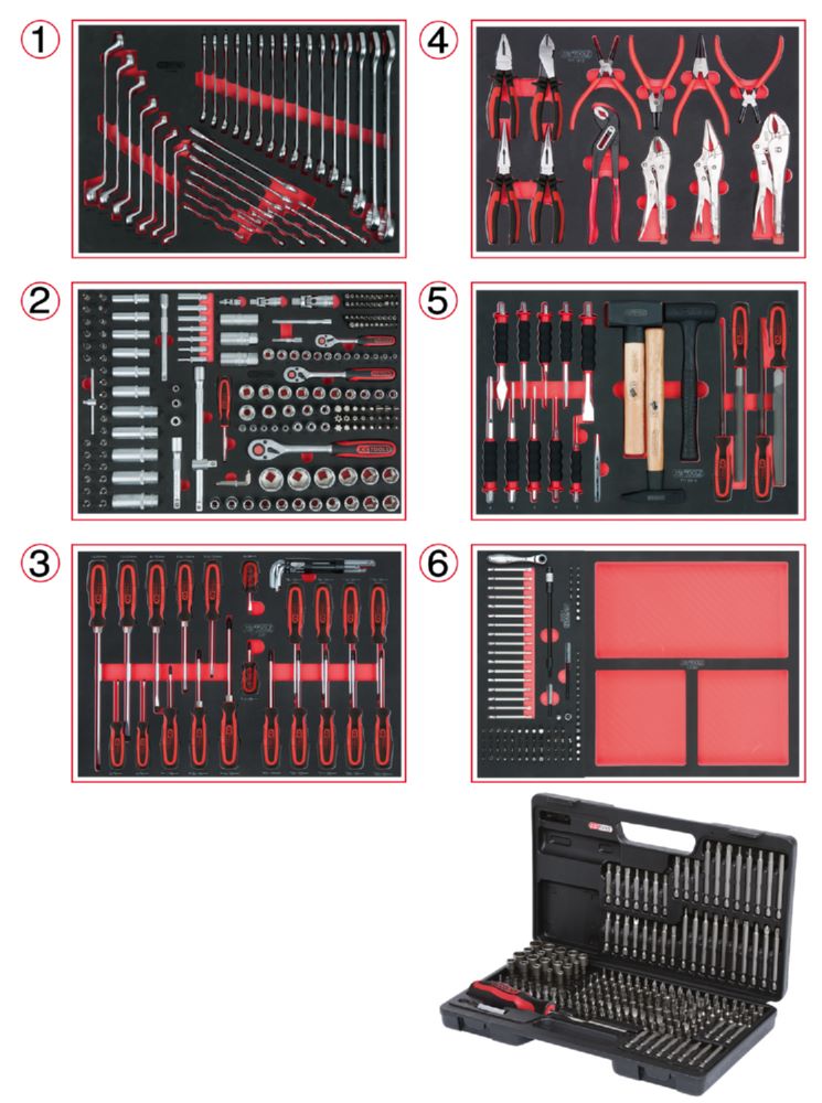 Produktbild KS Tools Universal-Systemeinlagen-Satz für 6 Schubladen mit 598 Premium-Werkzeugen bild 2