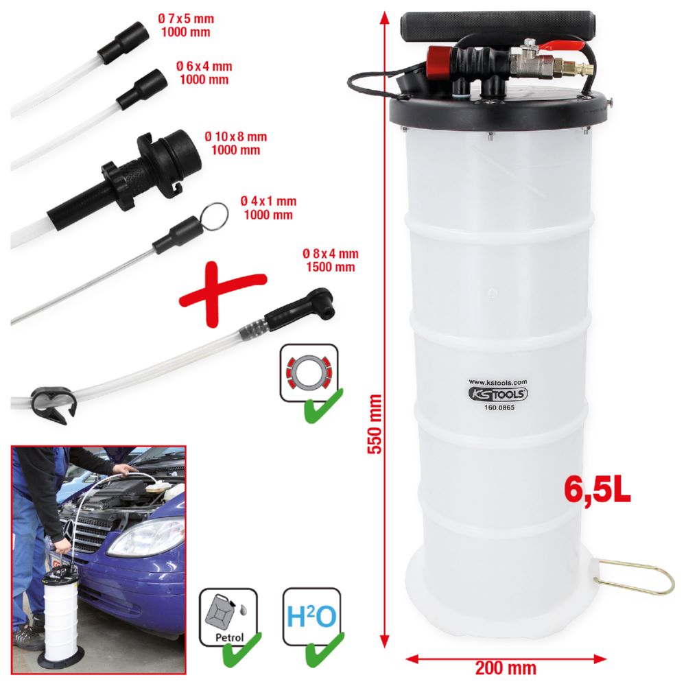 Produktbild KS Tools Vakuum Absaugpumpe 6,5 Liter mit 4 Sonden bild 2