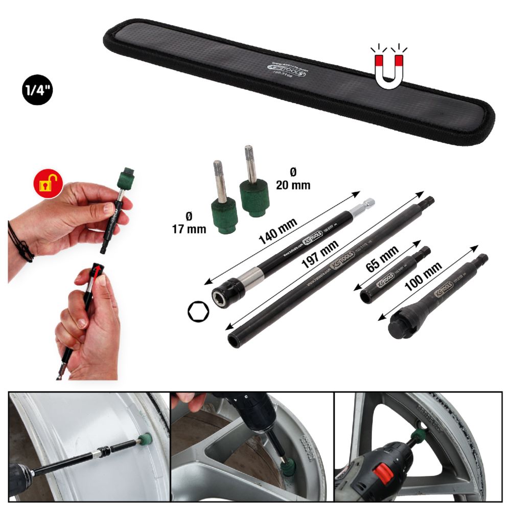 Produktbild KS Tools Ventilsitz Reinigungswerkzeug Satz für Alufelgen 7 teilig bild 2