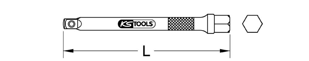 Produktbild KS Tools 1/4 Zoll Verlängerung mit Antriebssechskant Gesamtlänge 50 mm bild 9