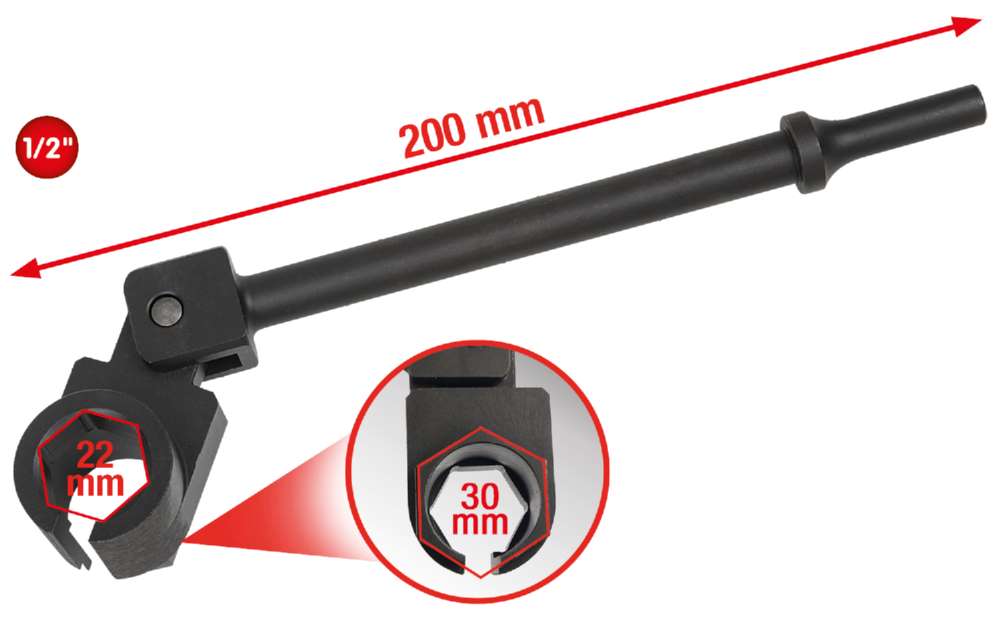 Produktbild KS Tools Vibrations Lambda Sonden Lösewerkzeug Schlüsslweite 22 mm Gesamtlänge 200 mm bild 5