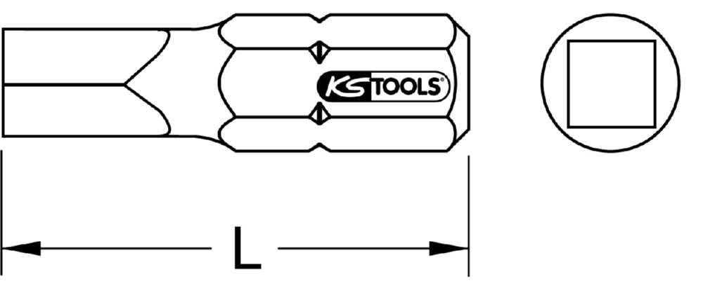 Produktbild KS Tools 1/4 Zoll Vierkant Bit Profilgröße 0 Länge 25mm S2 bild 2