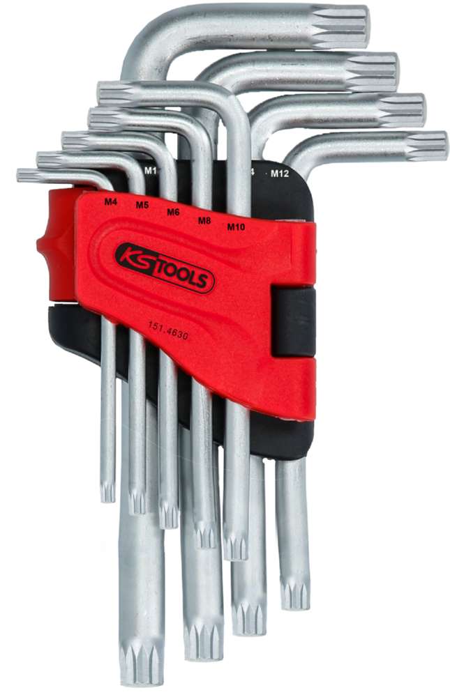 Produktbild KS Tools Winkelstiftschlüsselsatz Vielzahn XZN kurz 9 Teile