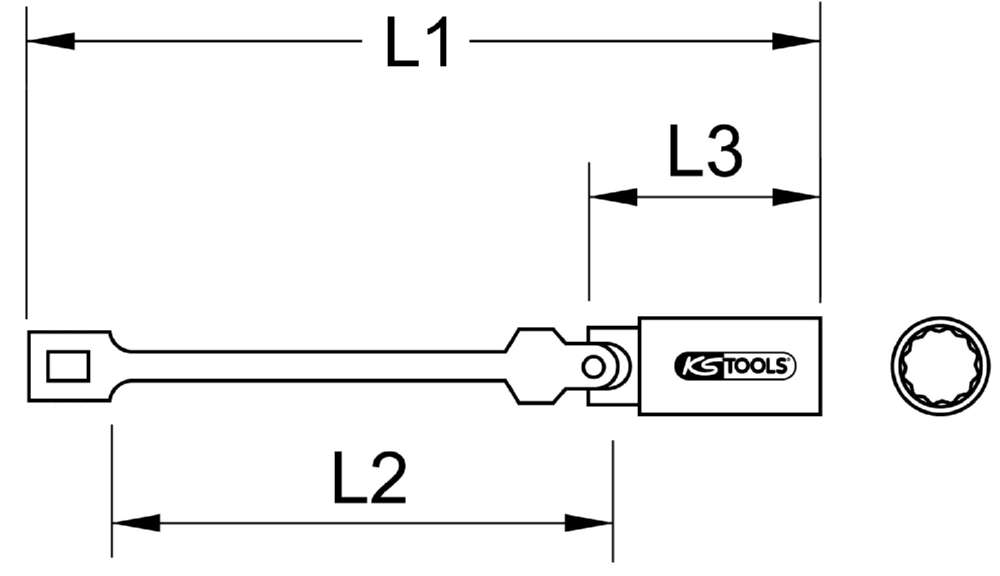 Produktbild KS Tools 3/8 Zoll Zündkerzen Stecknuss mit Gelenk lang Schlüsselweite 14 mm bild 3