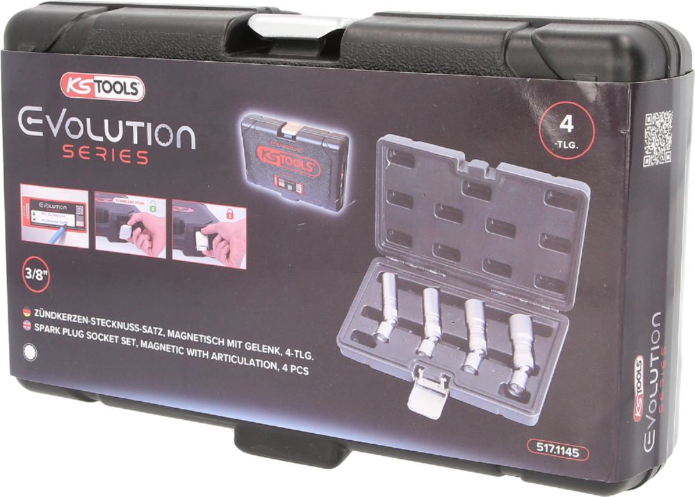 Produktbild KS Tools Zündkerzen Stecknuss Satz 3/8 Zoll 4 teilig magnetisch mit Gelenk bild 5