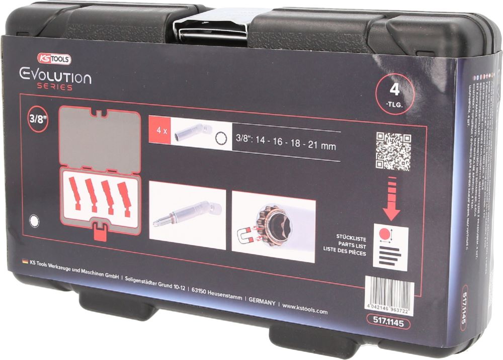 Produktbild KS Tools Zündkerzen Stecknuss Satz 3/8 Zoll 4 teilig magnetisch mit Gelenk bild 6