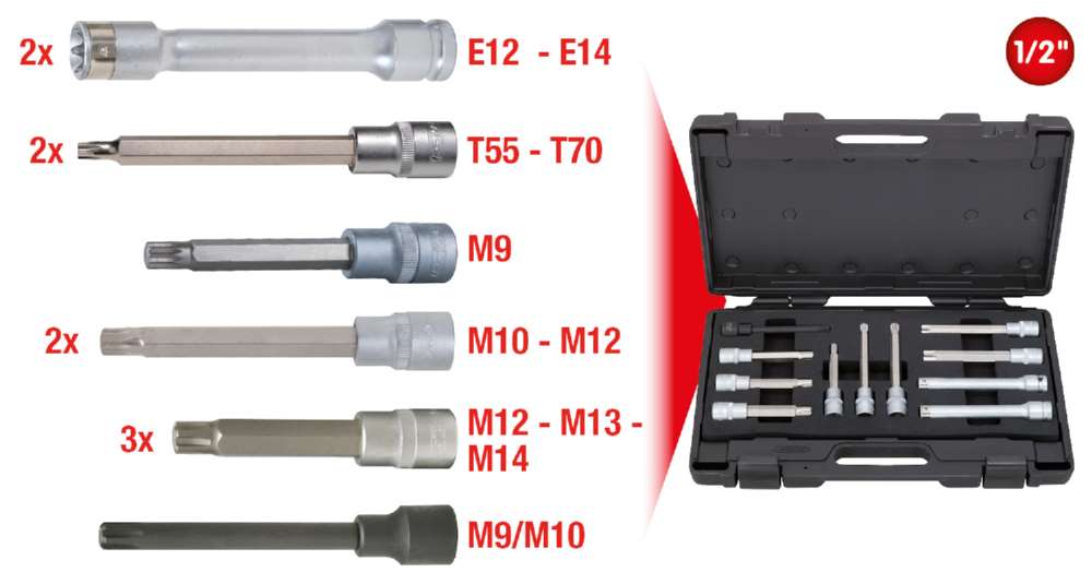Produktbild KS Tools 1/2 Zoll Zylinderkopf Schrauben Steckschlüssel Satz 11 Teile