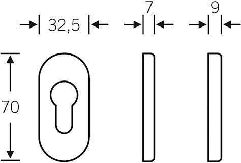 Produktbild FSB PT-Schieberosette,PZ,9mm,0 17 1766,oval,F69 matt bild 2