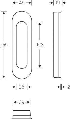 Produktbild FSB Schiebetür-Einlassmuschel,geschl.0 42 4250,oval,F69 matt