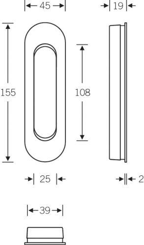 Produktbild FSB Schiebetür-Einlassmuschel,offen, 0 42 4250,oval,F69 matt