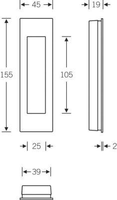 Produktbild FSB Schiebetür-Einlassmuschel,geschl.0 42 4251,eckig,F69 matt bild 2