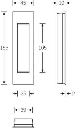 Produktbild FSB Schiebetür-Einlassmuschel,offen, 0 42 4251,eckig,F69 matt bild 2