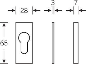 Produktbild FSB PT-Schlüsselrosette,PZ, 0 17 1768,eck.,F69 matt bild 2