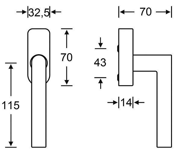 Produktbild FSB Fenstergriff, abschliessbar, 34x70 34 1076,oval,F69 matt bild 2