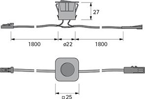 Produktbild Magic LED Einbauwippschalter 1x M1, 1x M1-F bild 2