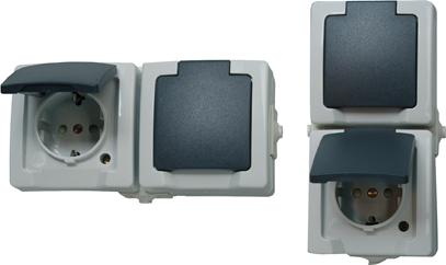 Produktbild Kopp Schutzkontakt-Steckdose 2-fach AP-FR, waag.,