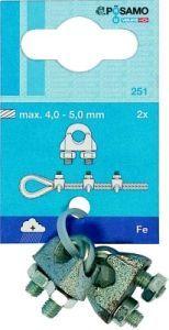 Produktbild Pösamo Drahtseilkl.ehem.DIN 741 Zn 6,5mm/M5 1/4" a2Stk SB