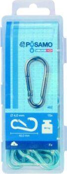 Produktbild Pösamo Feuerwehr Karabinerhaken galZn 40x4mm a 15Stk Box