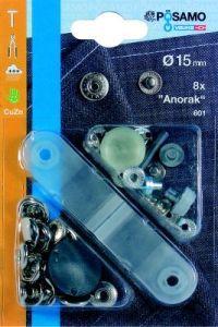 Produktbild Pösamo Druckknopf "Anorak" (SB) MS-vernick. 15,0mm a 8St