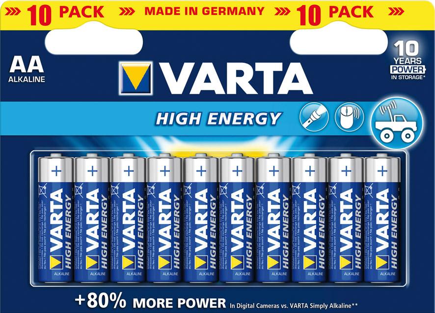 Produktbild VARTA Batterie High Energy 10x AA 2900mAh