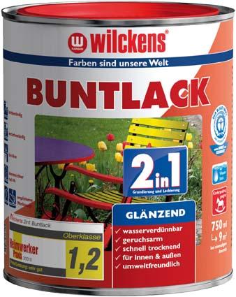 Produktbild Wilckens Buntlack 2in1, 750 ml glänz., feuerrot RAL3000