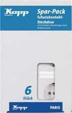 Produktbild Kopp Profi-Pack á 6 UP Schuko-Steckdosen PAR arkt. ws m. Kinderschutz bild 2