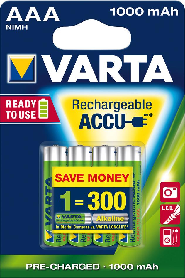 Produktbild Varta Batterie RECHARGEABLE AAA Micro, Accu 1000mAh