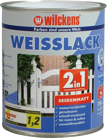 Produktbild Wilckens Weißlack 2in1 750 ml, seidenmatt