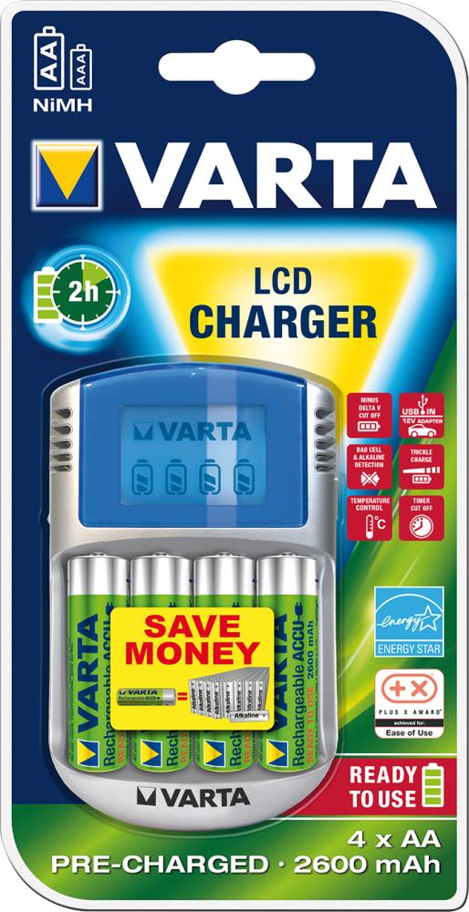 Produktbild VARTA Ladegerät P.Play LCD Charg inkl. 4xAA 2700mAh