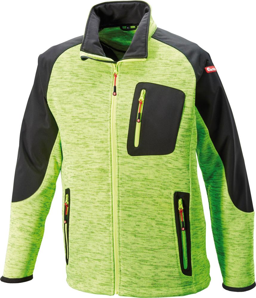 Produktbild Fortis Strickjacke Softshell limegreen schwarz Gr.M