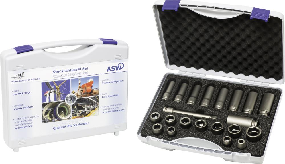 Produktbild ASW Kraft-Steckschlüssel-Satz 1/2" 21tlg.