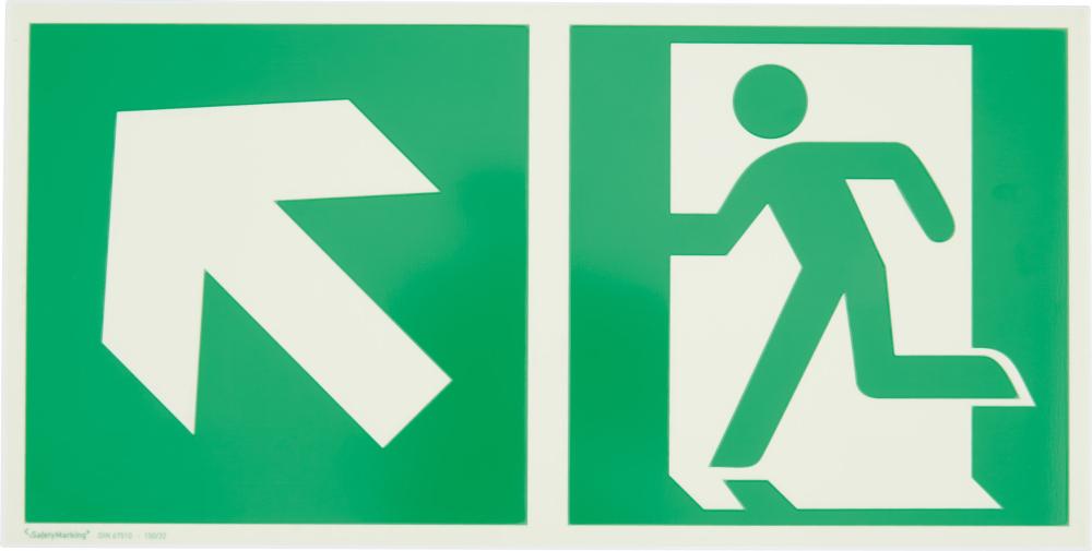 Produktbild Rettungsschild leuchtend Notausgang links 30 x 15 cm Alu