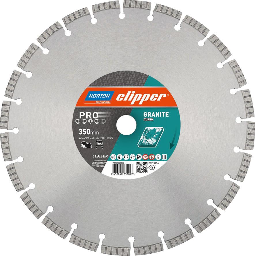 Produktbild Norton Clipper Diamant Trennscheibe 350 x 25,4 mm Granit Turbo Laser