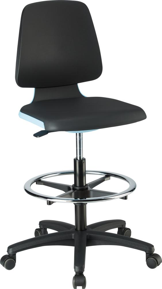 Produktbild Bimos Stuhl Labsit 4 blau Kunstoff Leder mit Rollen