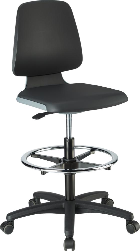 Produktbild Bimos Stuhl Labsit 4 anthrazit Kunstoff-Leder mit Rollen