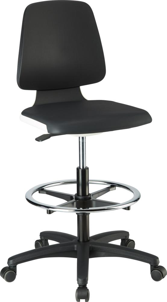 Produktbild Bimos Stuhl Labsit 4 weiß Kunststoff-Leder mit Rollen