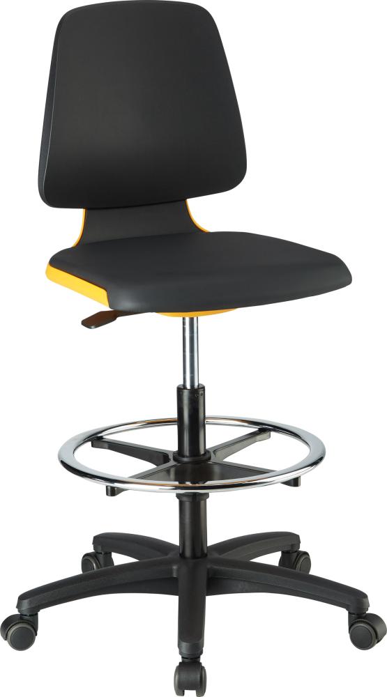 Produktbild Bimos Stuhl Labsit 4 orange Kunststoff-Leder mit Rollen