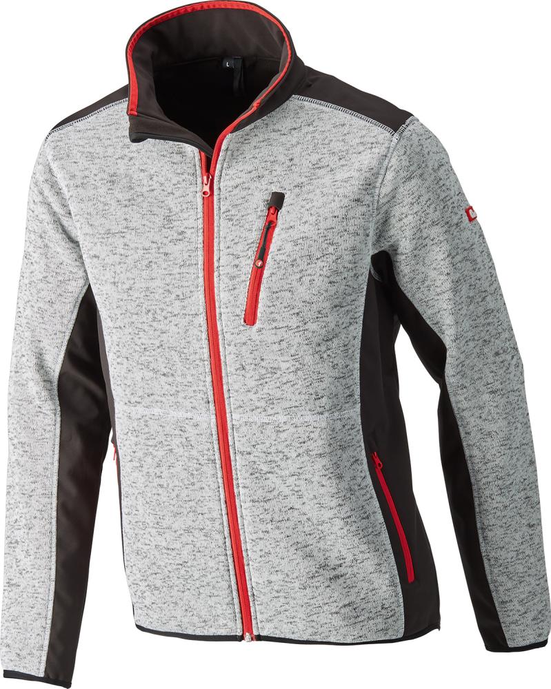 Produktbild Fortis Strickjacke Softshell grau rot Gr.S