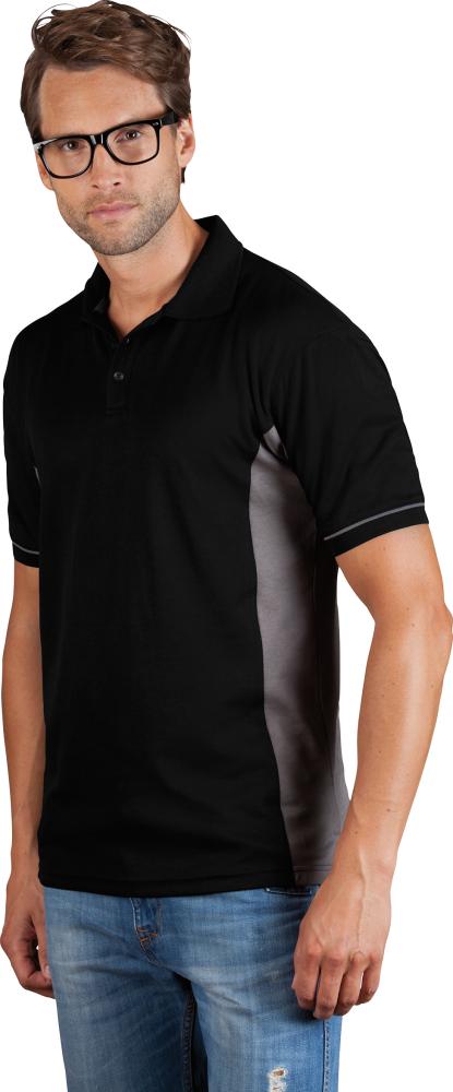 Produktbild Promodoro Funktions Polo Shirt Kontrast schwarz grau Gr.3XL