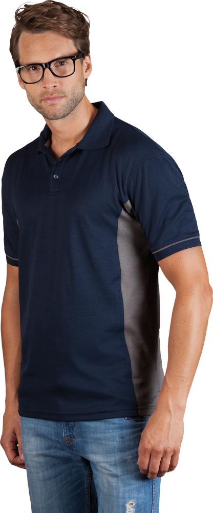 Produktbild Promodoro Funktions Polo Shirt Kontrast navy grau Größe L