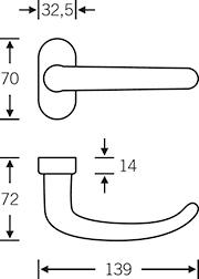 Produktbild FSB FH-Drücker,VK9, 09 1023,m.Ros.,oval,F69 bild 2