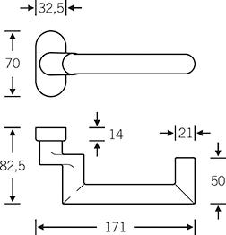 Produktbild FSB PT-Standflügeldrücker, 06 1016,m. Ros.,oval,F69 bild 2