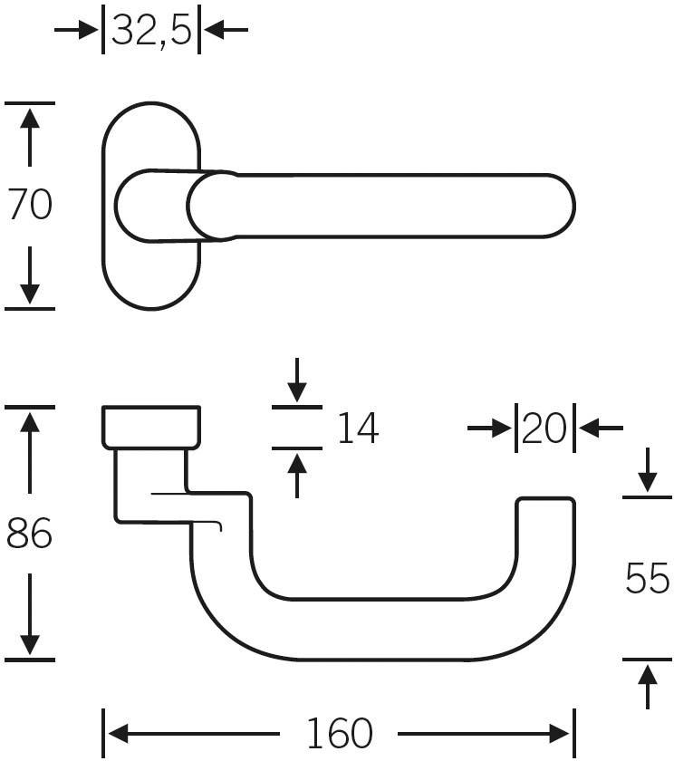 Produktbild FSB PT-Standflügeldrücker, 06 1070,m. Ros.,oval,F69 bild 2